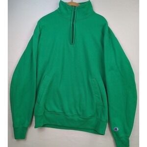 Champion‎ Medium Green Quarter Zip Green Athletic Pullover Sweater